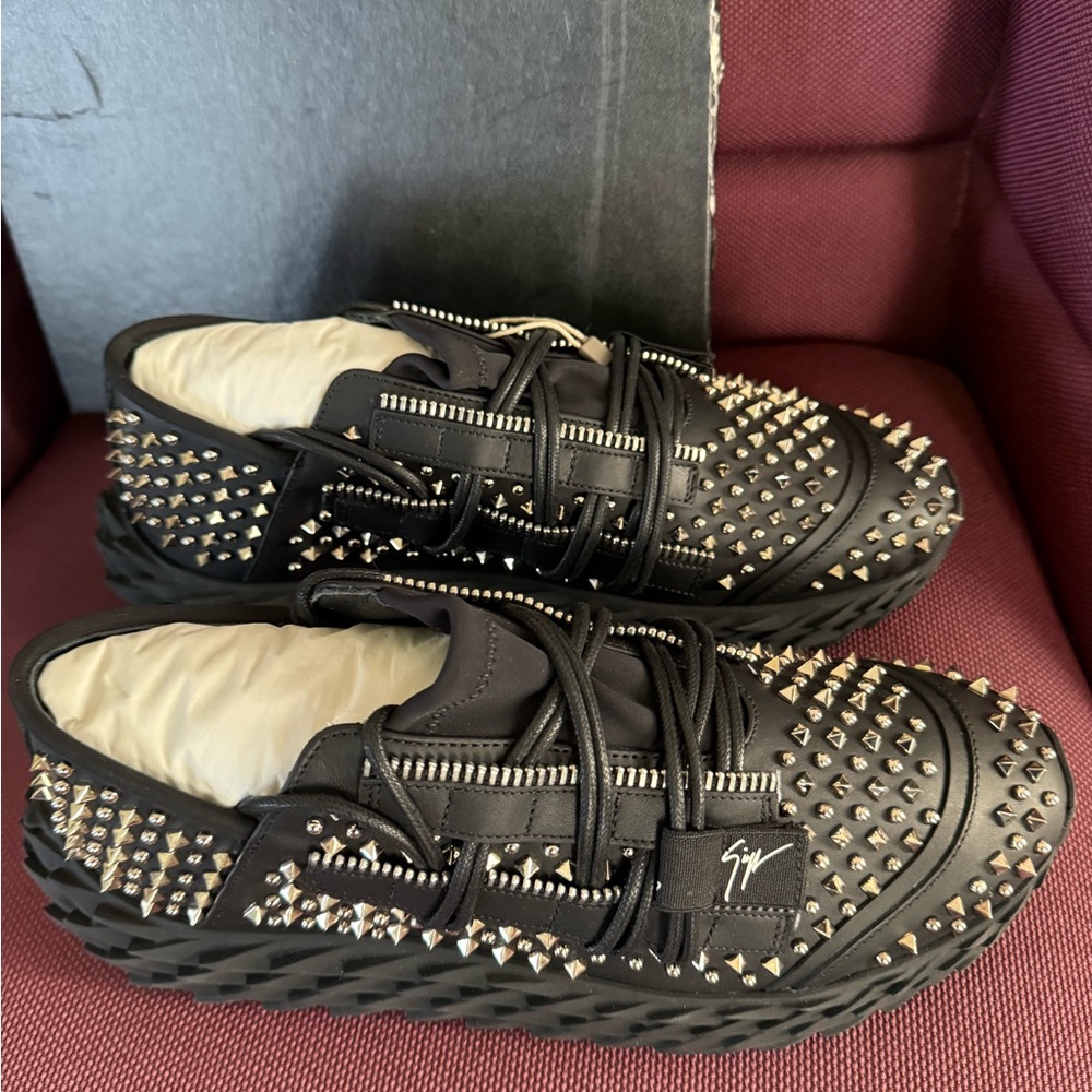 Giuseppe Zanotti Black Studded Sneakers
